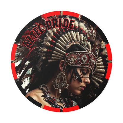 Aztec Goddess Spirit Round Vinyl Sticker – Waterproof Matte Decal (2”–6”)