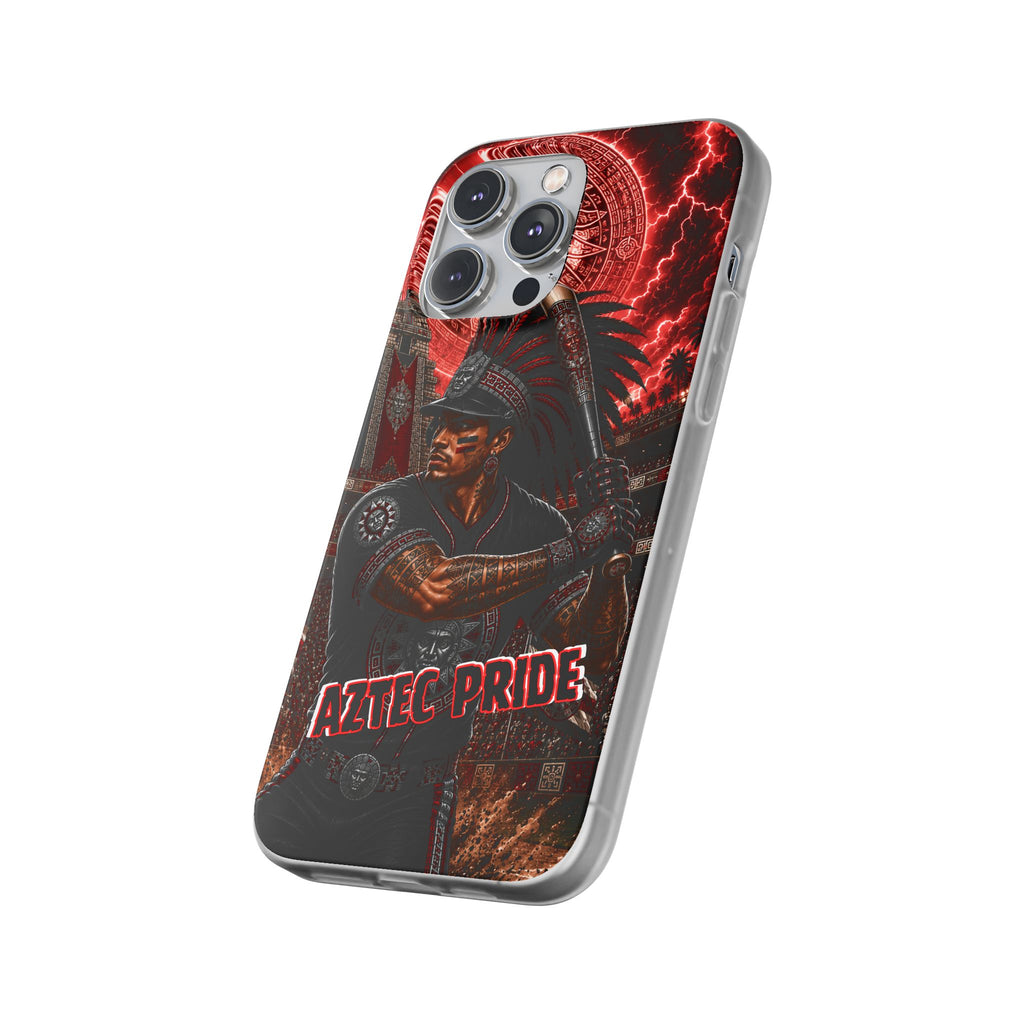 Aztec Baseball Warrior – Flexi Phone Case (iPhone & Samsung • Clear TPU • Made & Shipped in the USA • 🚚 FREE USA Shipping • Personalized Option)