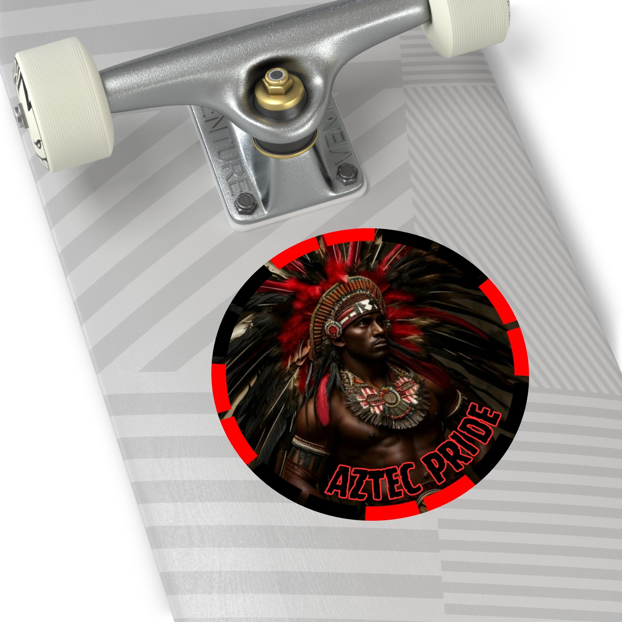 Aztec Panther Warrior Round Vinyl Sticker – Waterproof Matte Decal (2”–6”)