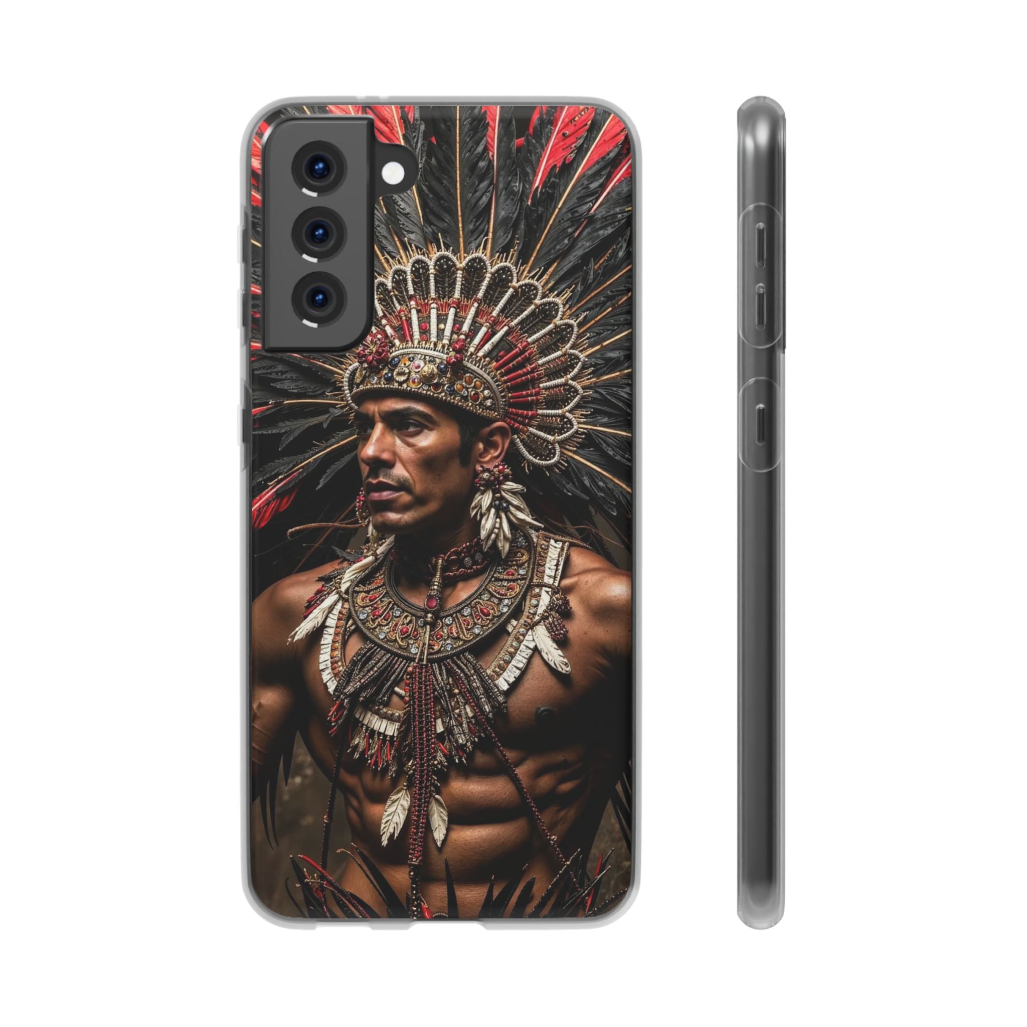 Aztec Sun Guardian – Flexi Phone Case (iPhone & Samsung • Clear TPU • Made in USA • Personalized Option)