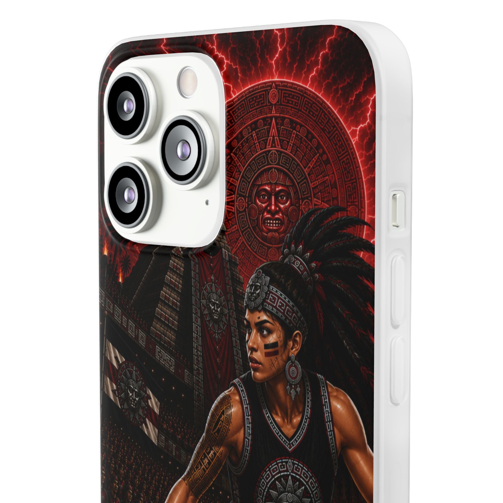 Aztec Basketball Female Warrior – Flexi Phone Case (iPhone & Samsung • Clear TPU • Made & Shipped in the USA • 🚚 FREE USA Shipping • Personalized Option)