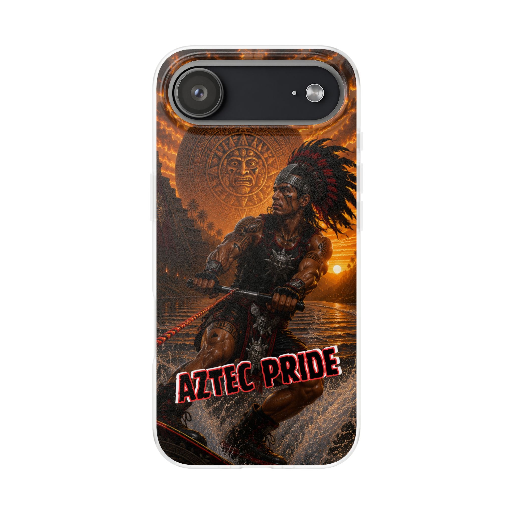 Aztec Wakeboard Male Warrior – Flexi Phone Case (iPhone & Samsung • Clear TPU • Made & Shipped in the USA • 🚚 FREE USA Shipping • Personalized Option)