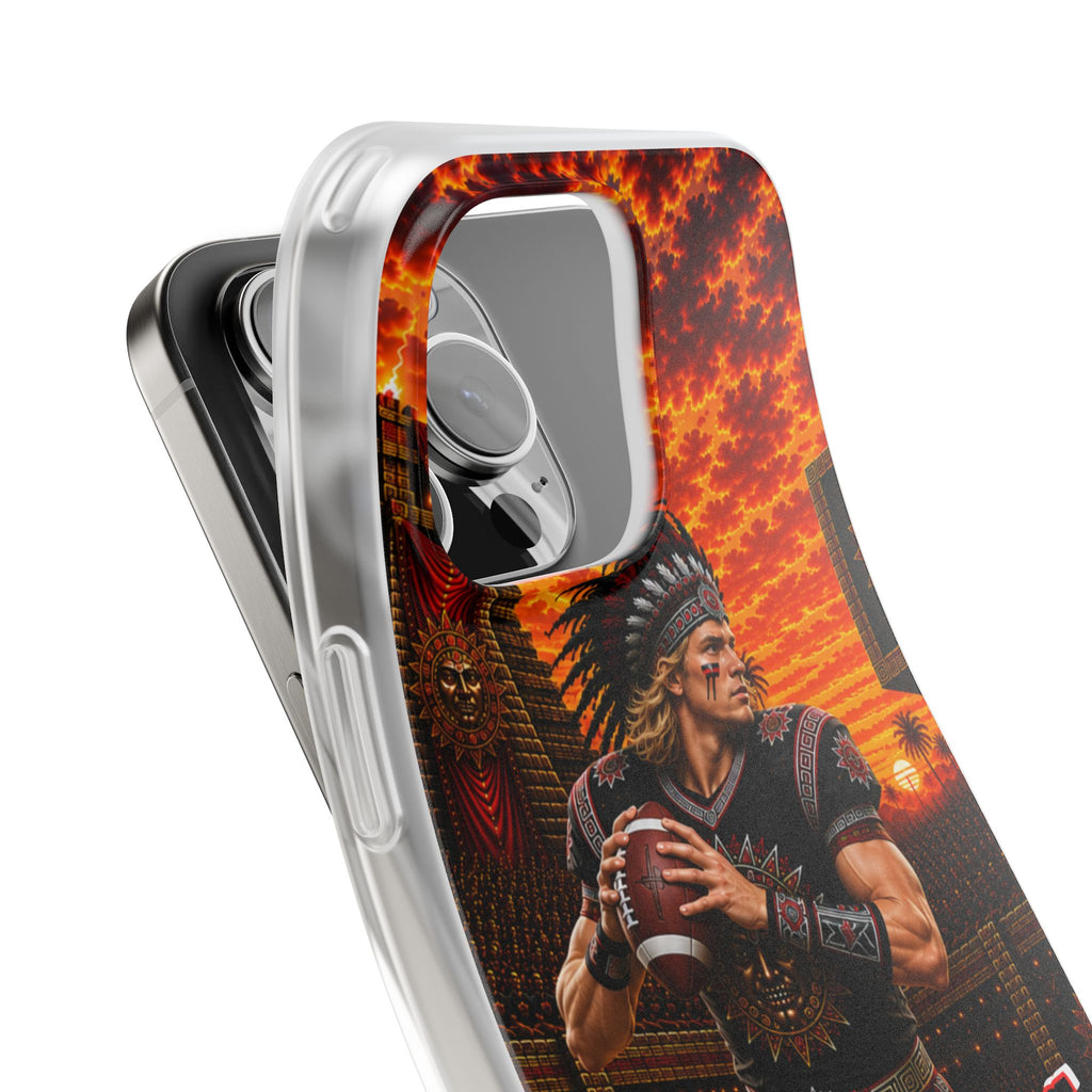 Aztec Football Warrior – Flexi Phone Case (iPhone & Samsung • Clear TPU • Made & Shipped in the USA • 🚚 FREE USA Shipping • Personalized Option)