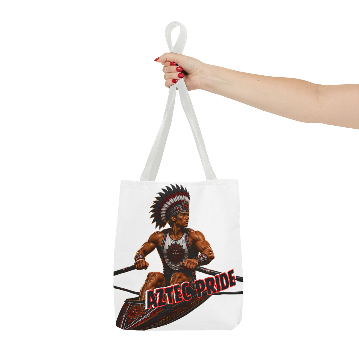 Aztec Rowing Warrior Tote Bag | Aztec-Inspired AI Art • Made & Shipped in the USA • 🚚 FREE USA Shipping • FREE Personalization