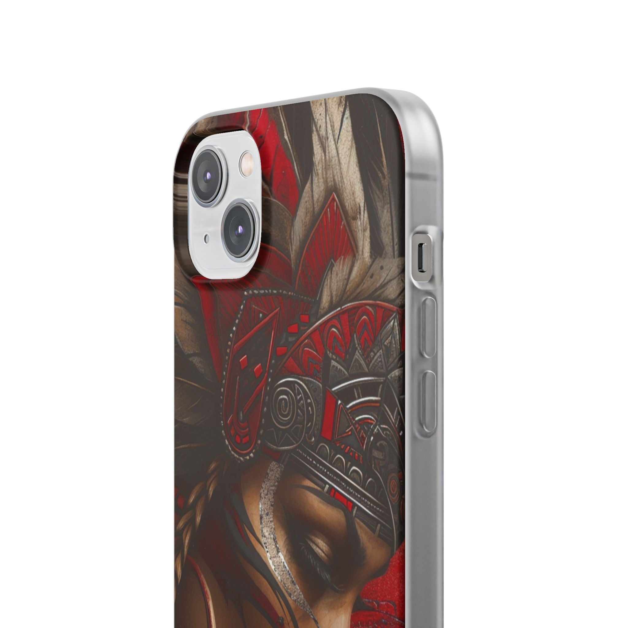 Aztec Sun Goddess – Flexi Phone Case (iPhone & Samsung • Clear TPU • Made in USA • Personalized Option)