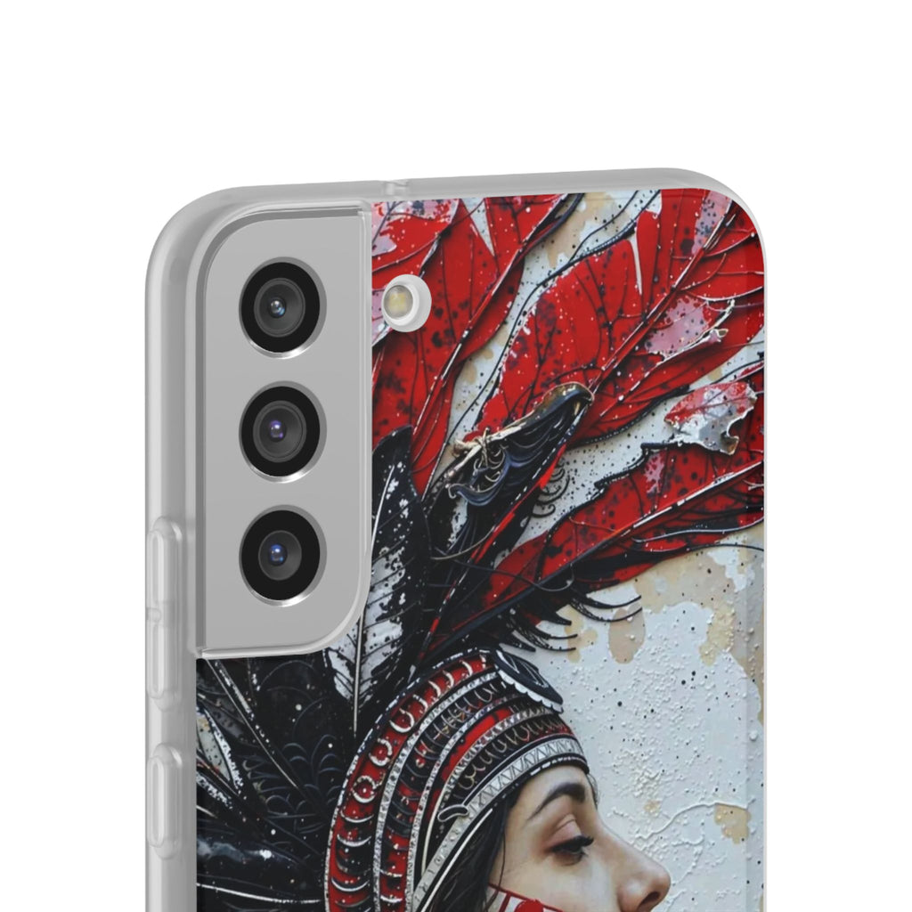 Aztec Silent Goddess – Flexi Phone Case (iPhone & Samsung • Clear TPU • Made in USA • Personalized Option)