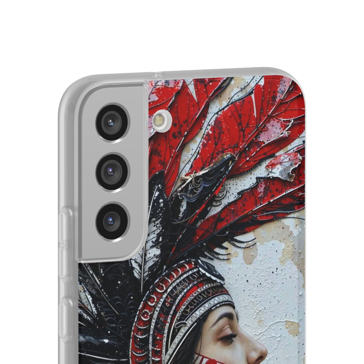 Aztec Silent Goddess – Flexi Phone Case (iPhone & Samsung • Clear TPU • Made in USA • Personalized Option)