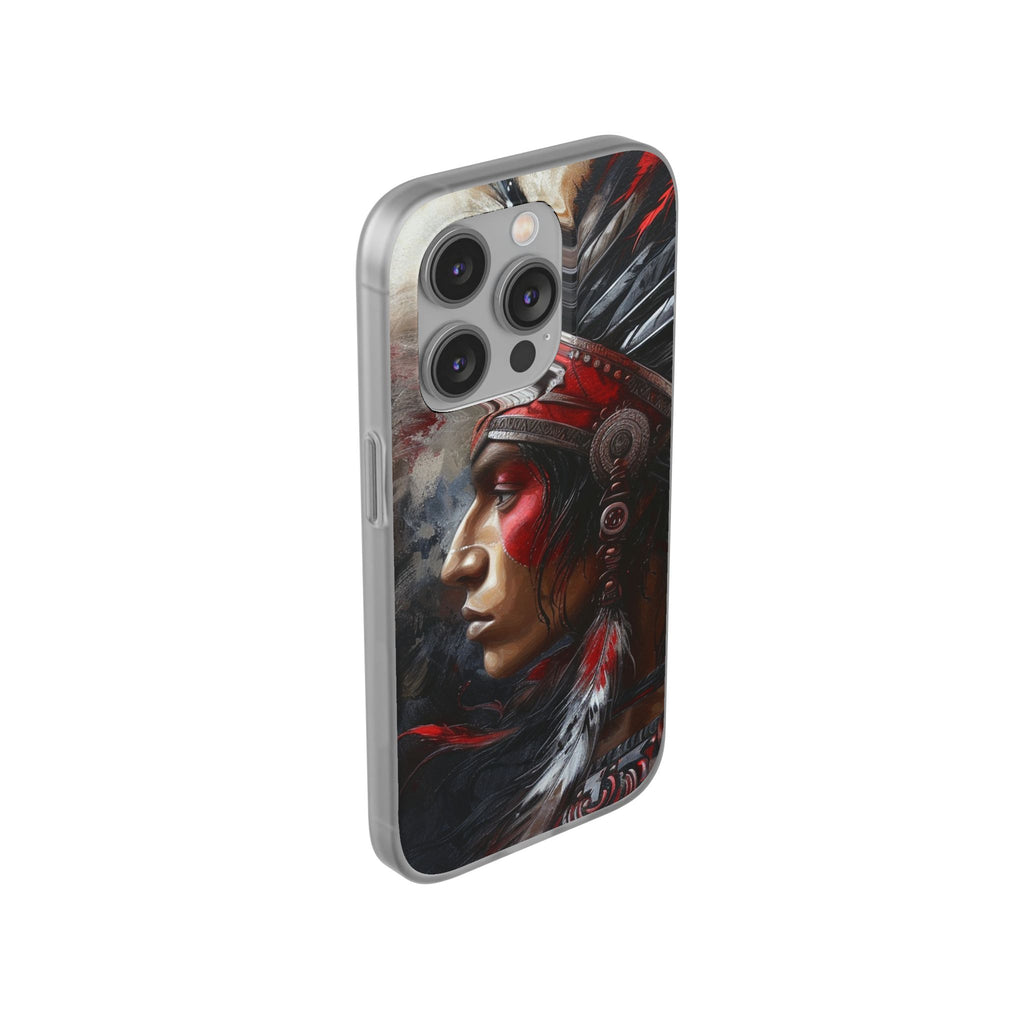 Aztec Silent Warrior – Flexi Phone Case (iPhone & Samsung • Clear TPU • Made in USA • Personalized Option)
