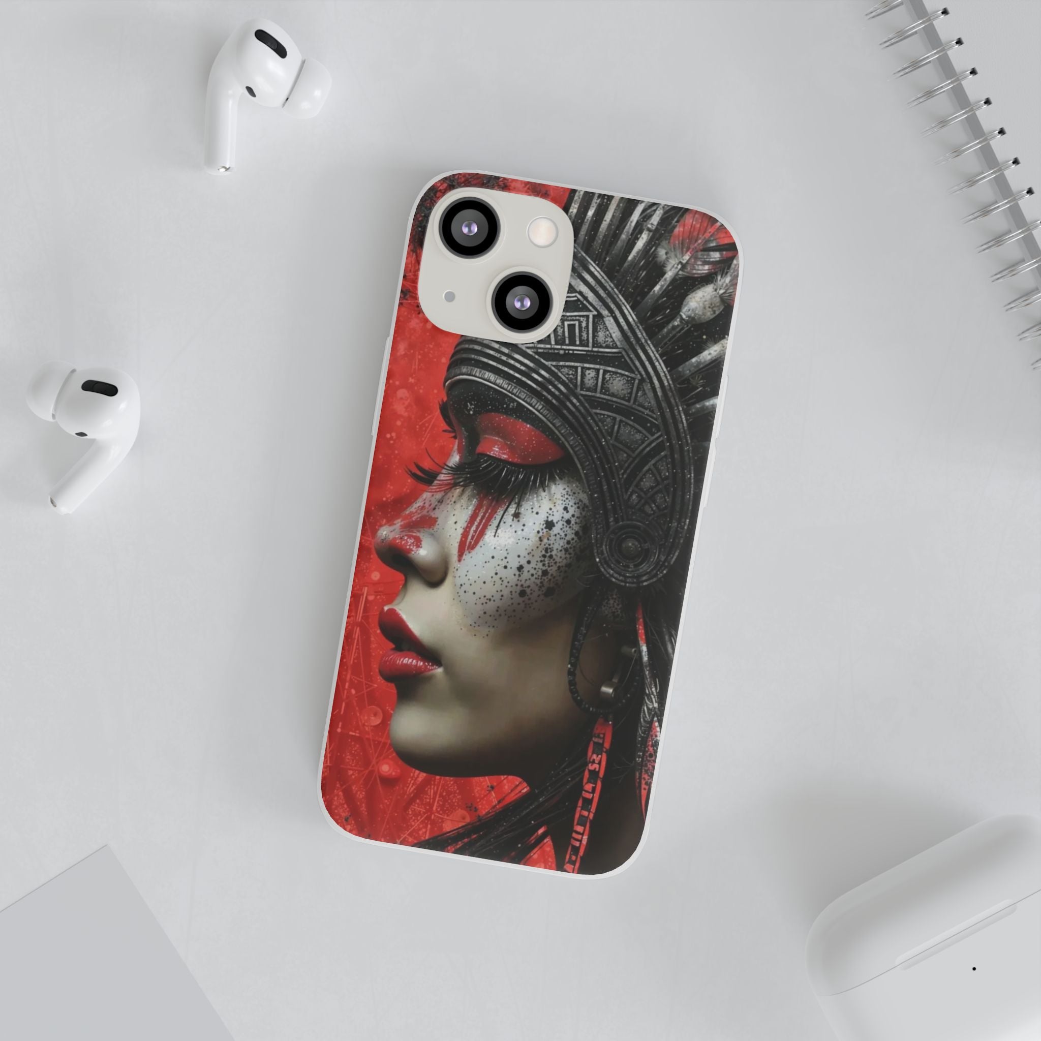 Aztec Fearless Goddess – Flexi Phone Case (iPhone & Samsung • Clear TPU • Made in USA • Personalized Option)