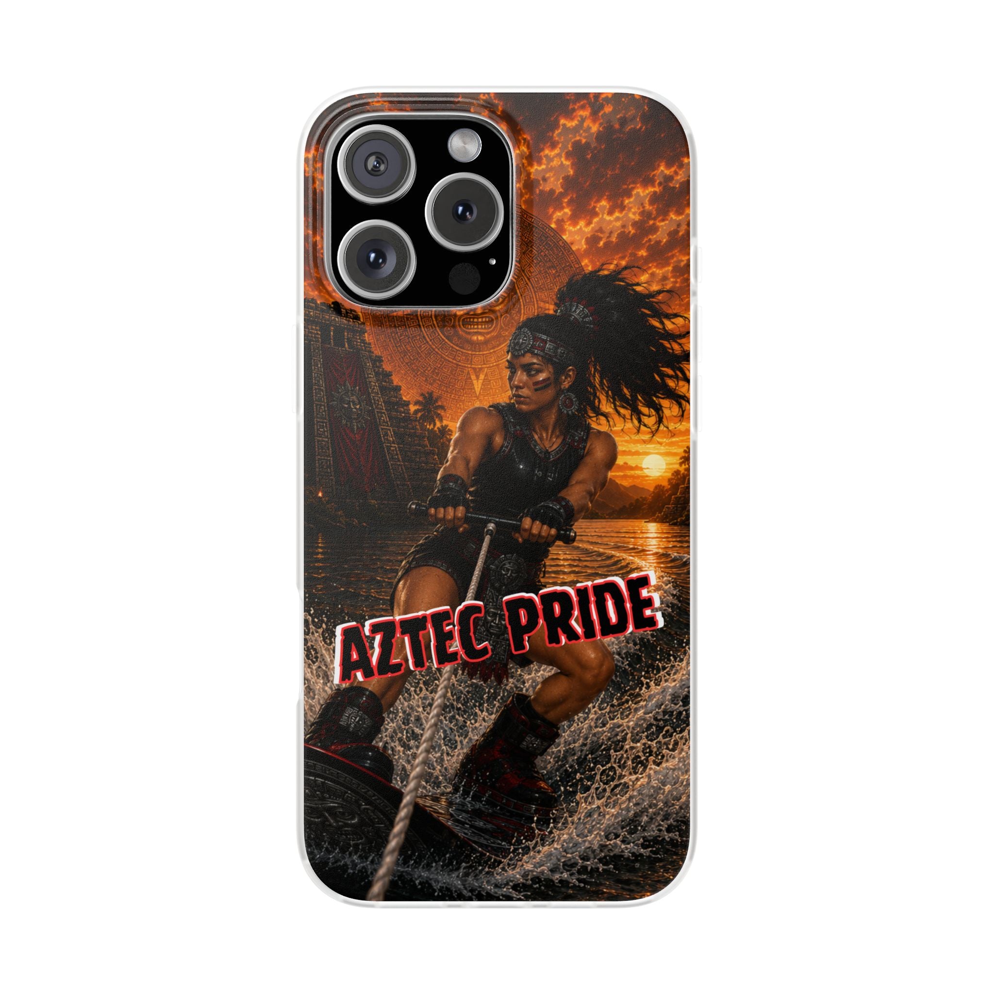 Aztec Wakeboard Female Warrior – Flexi Phone Case (iPhone & Samsung • Clear TPU • Made & Shipped in the USA • 🚚 FREE USA Shipping • Personalized Option)