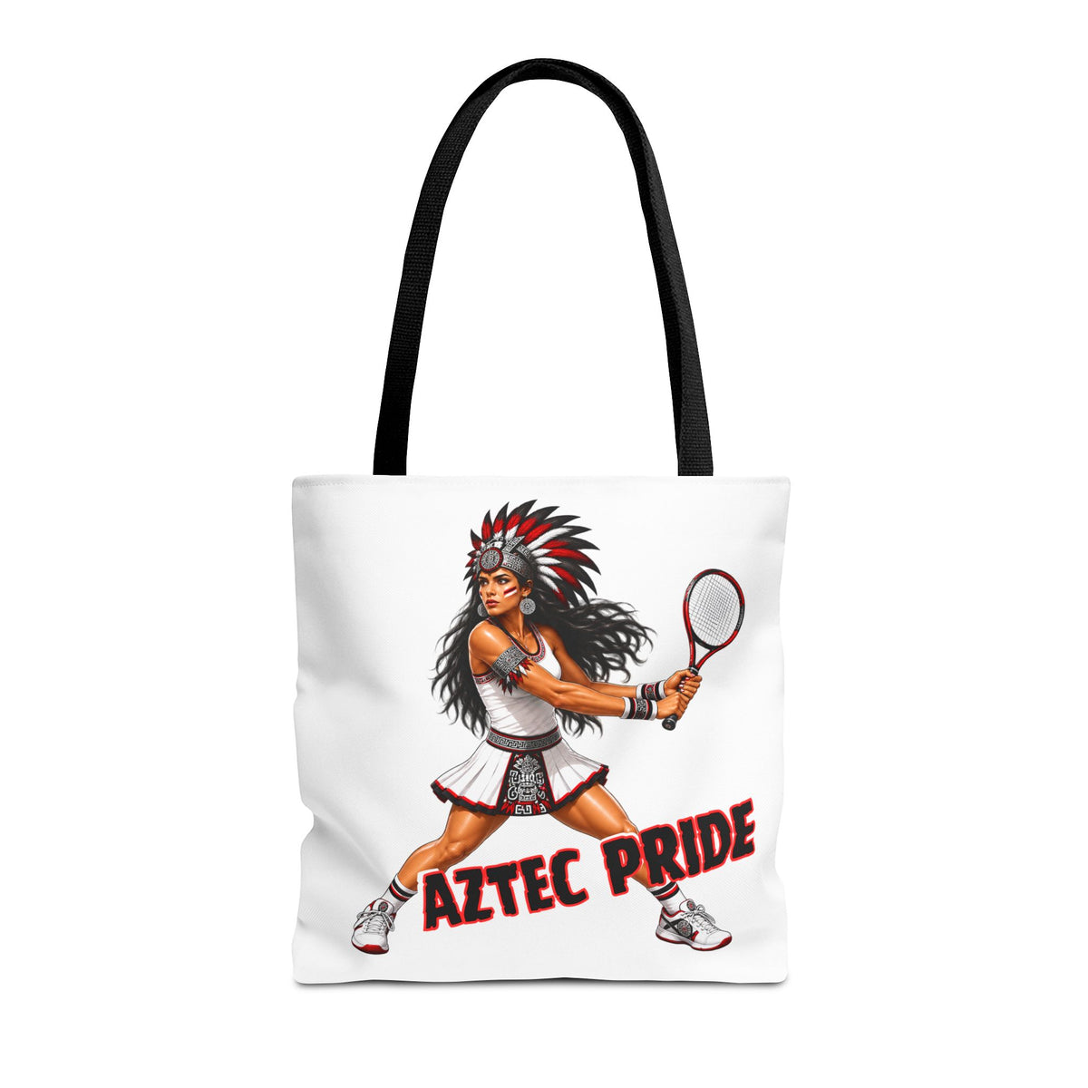 Aztec Tennis Female Warrior Tote Bag | Aztec-Inspired AI Art • Made & Shipped in the USA • 🚚 FREE USA Shipping • FREE Personalization