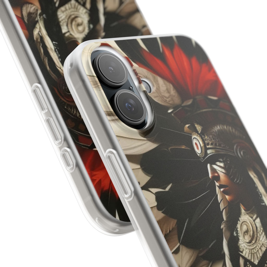 Aztec Fierce Warrior – Flexi Phone Case (iPhone & Samsung • Clear TPU • Made in USA • Personalized Option)