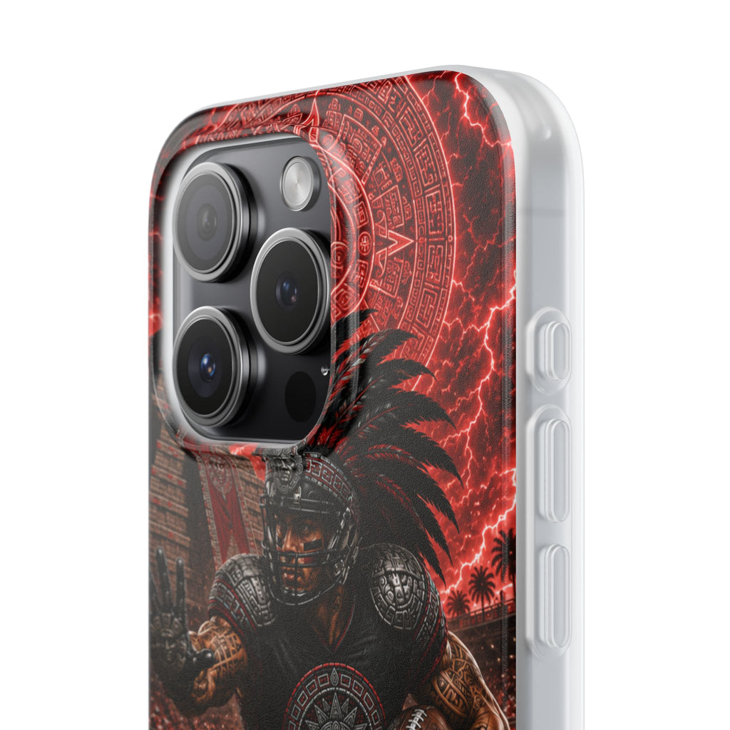 Aztec Football Warrior – Flexi Phone Case (iPhone & Samsung • Clear TPU • Made in USA • Personalized Option)