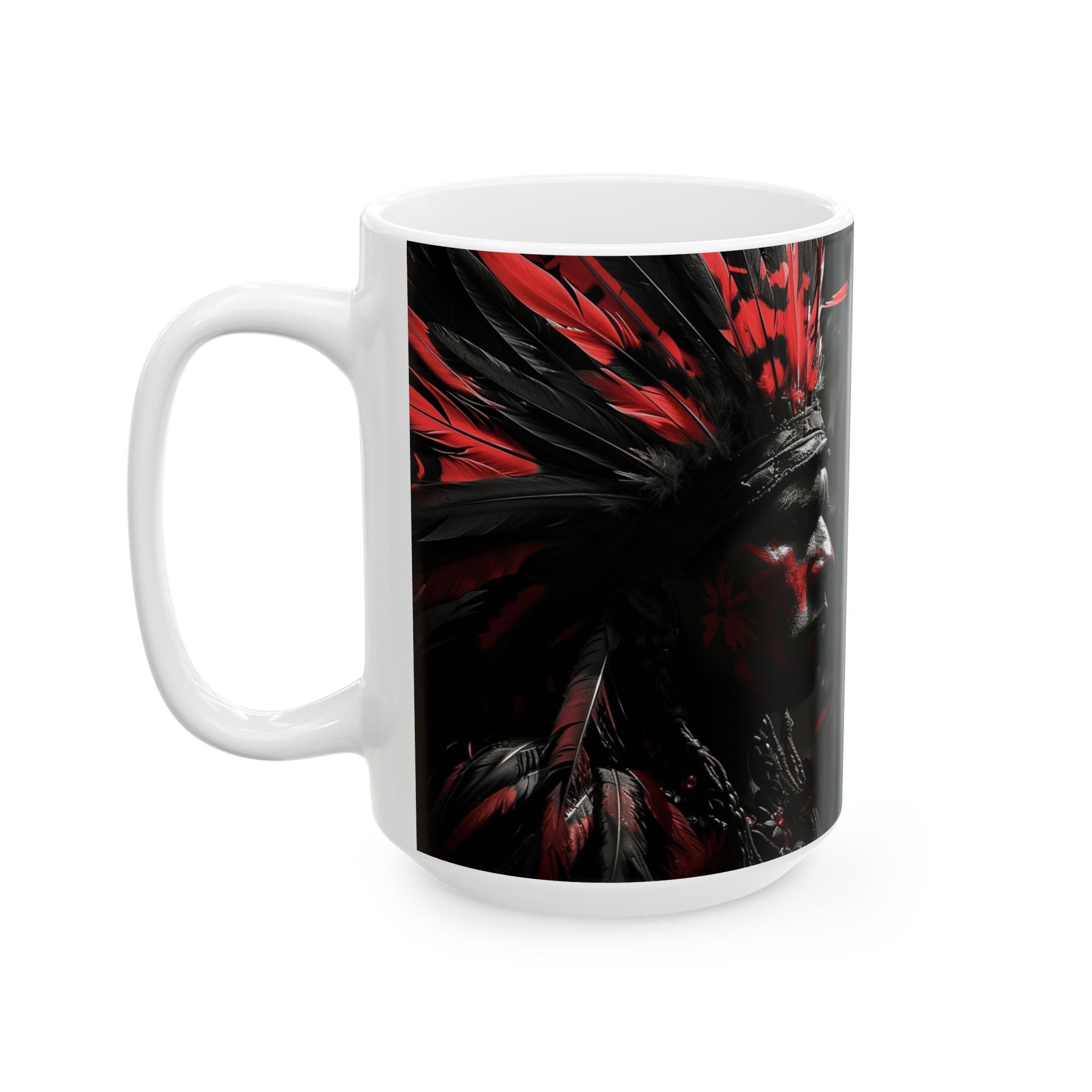 Aztec Jaguar Warrior – Ceramic Mug (11oz, 15oz • Dishwasher & Microwave Safe • Made in USA • Personalized Option)