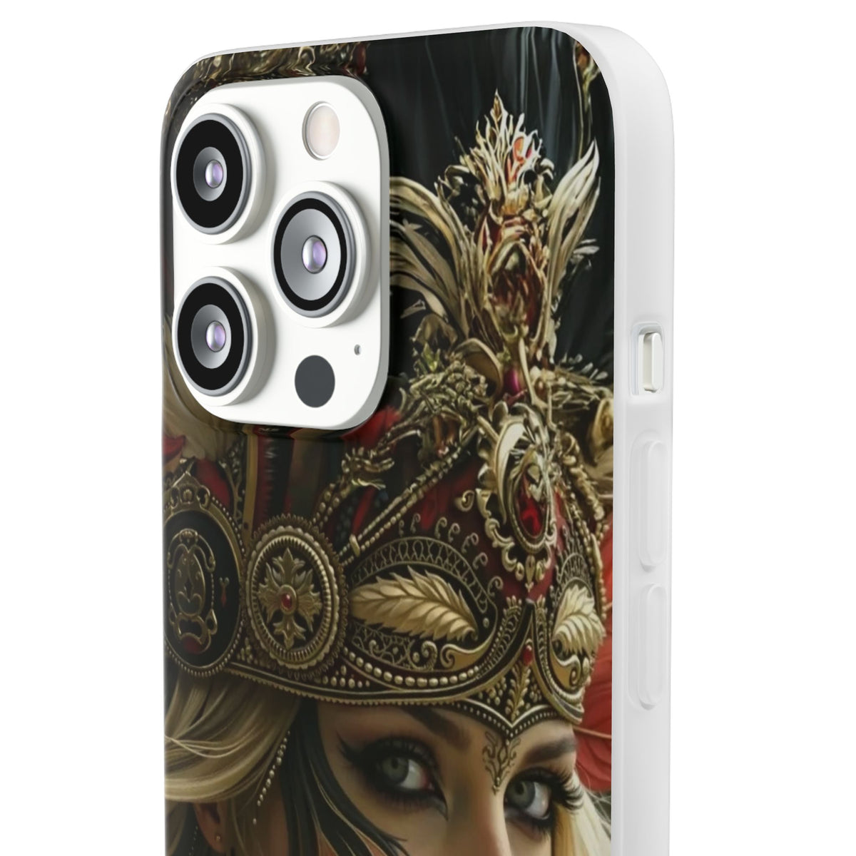 Aztec Fireheart Queen – Flexi Phone Case (iPhone & Samsung • Clear TPU • Made in USA • Personalized Option)
