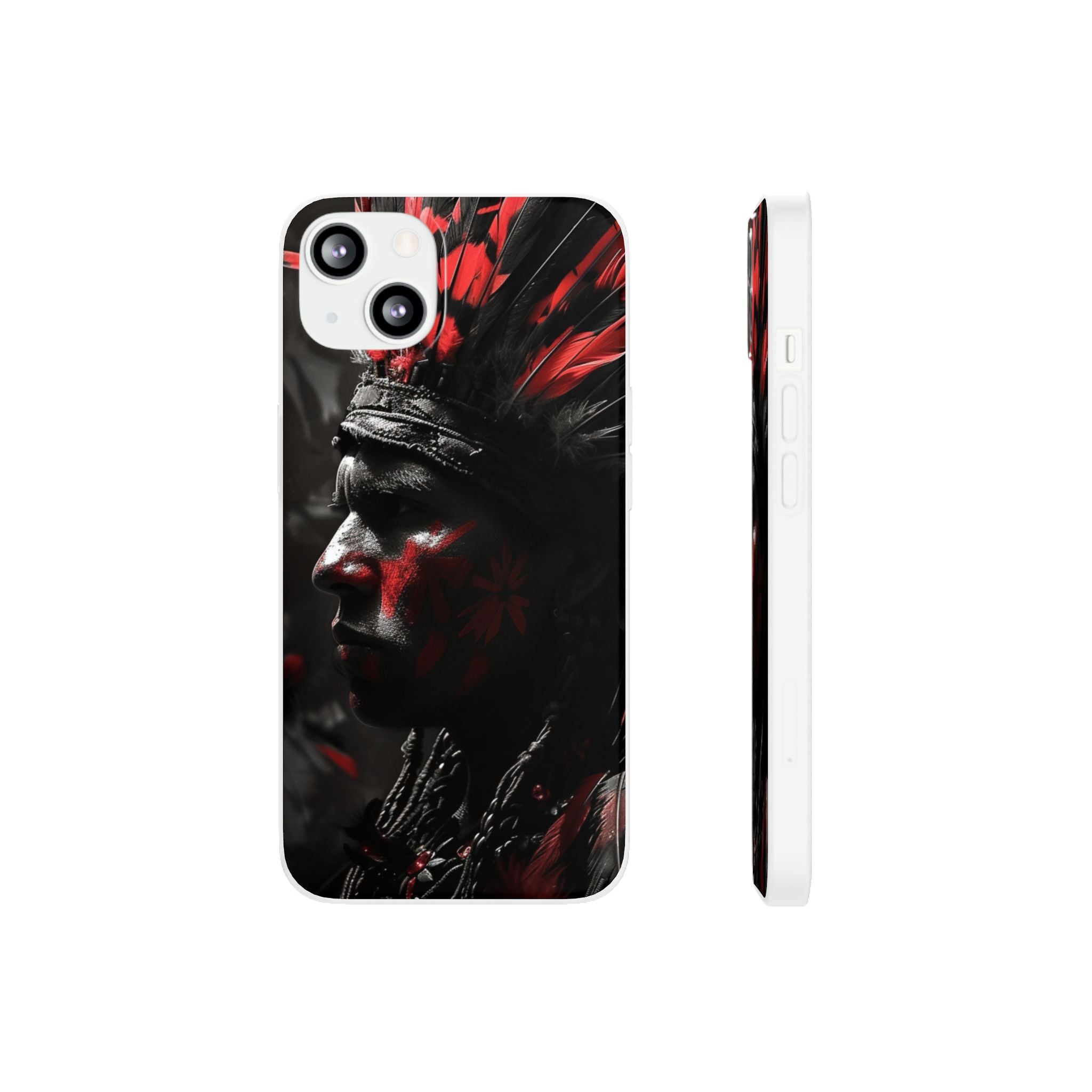 Aztec Jaguar Warrior – Flexi Phone Case (iPhone & Samsung • Clear TPU • Made in USA • Personalized Option)
