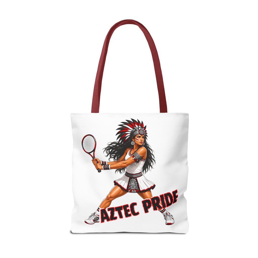 Aztec Tennis Female Warrior Tote Bag | Aztec-Inspired AI Art • Made & Shipped in the USA • 🚚 FREE USA Shipping • FREE Personalization
