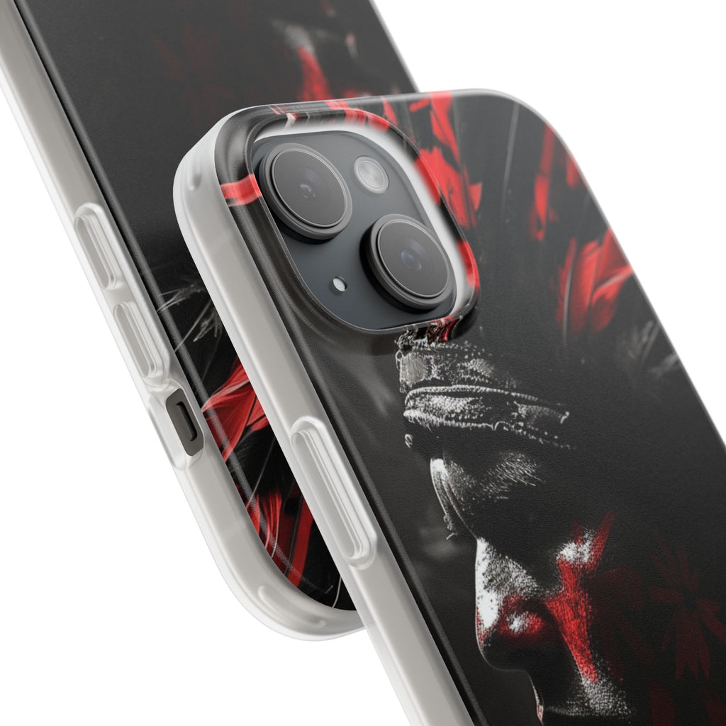 Aztec Jaguar Warrior – Flexi Phone Case (iPhone & Samsung • Clear TPU • Made in USA • Personalized Option)