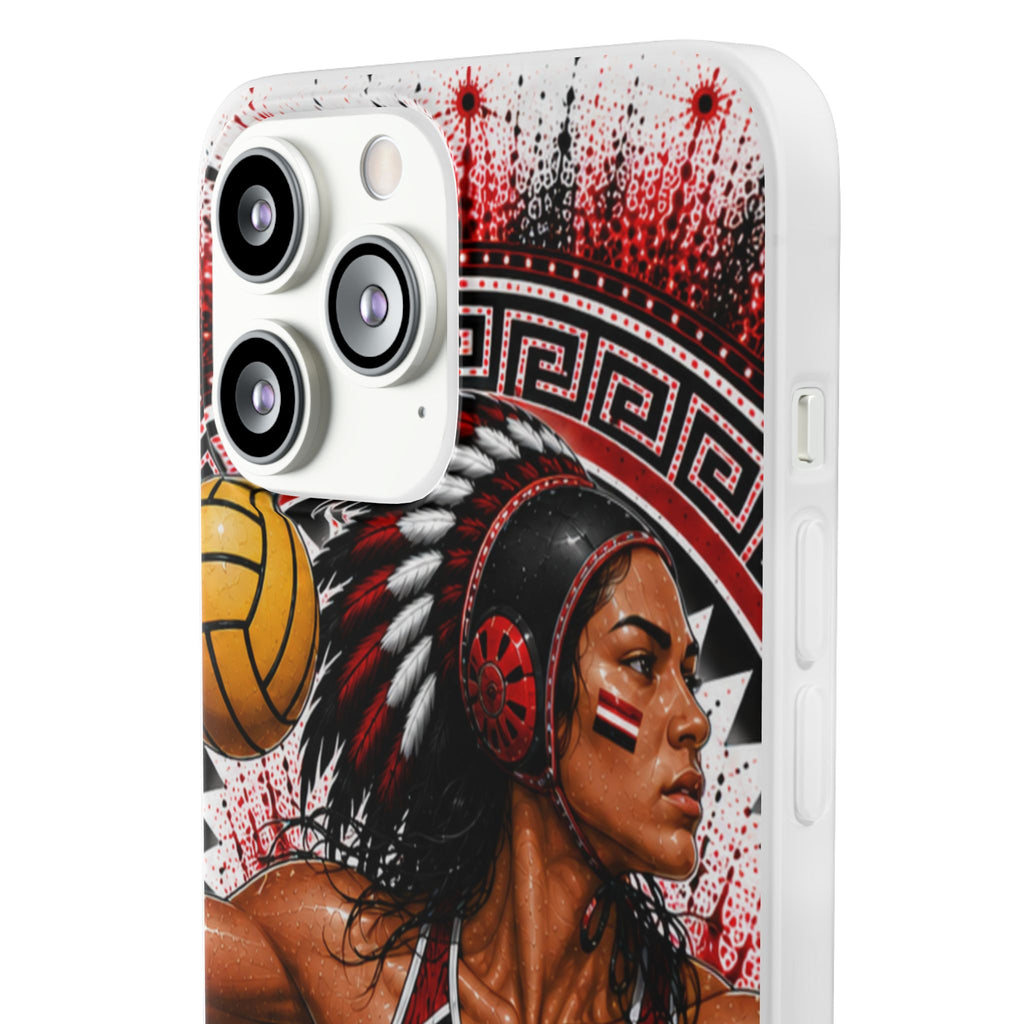 Aztec Water Polo Warrior – Flexi Phone Case (iPhone & Samsung • Clear TPU • Made in USA • Personalized Option)