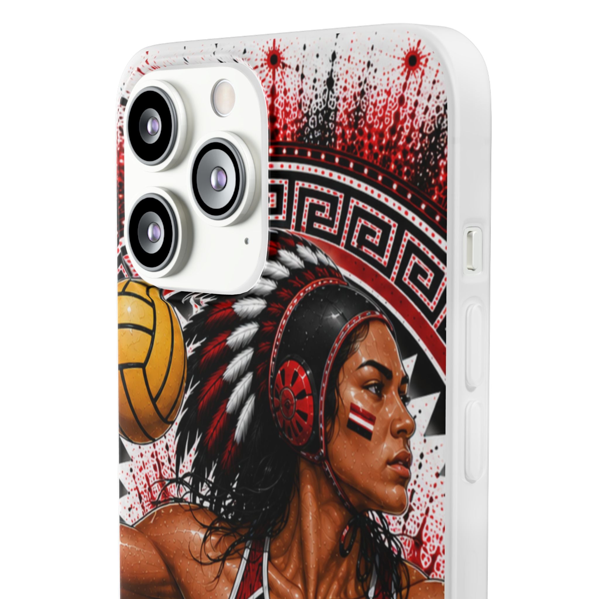 Aztec Water Polo Warrior – Flexi Phone Case (iPhone & Samsung • Clear TPU • Made in USA • Personalized Option)