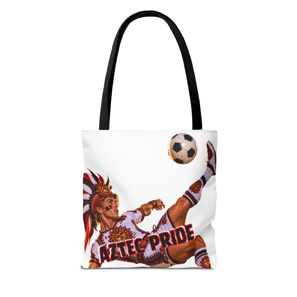 Aztec Soccer Warrior Tote Bag | Aztec-Inspired AI Art • Made & Shipped in the USA • 🚚 FREE USA Shipping • FREE Personalization