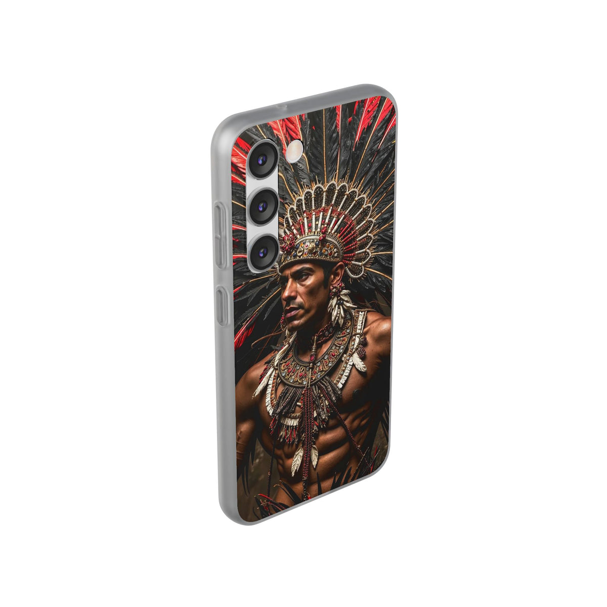 Aztec Sun Guardian – Flexi Phone Case (iPhone & Samsung • Clear TPU • Made in USA • Personalized Option)