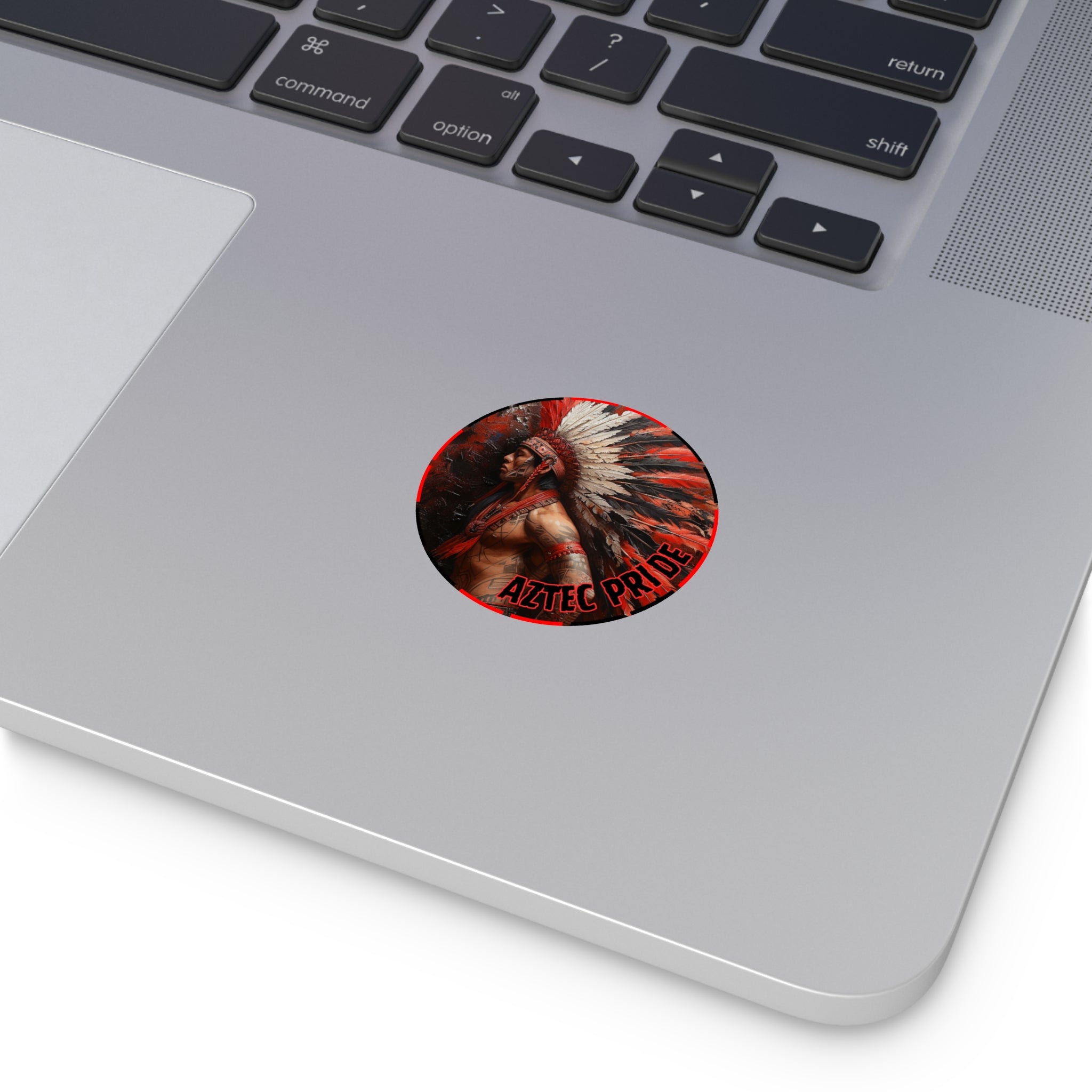 Aztec Noble Warrior Round Vinyl Sticker – Waterproof Matte Decal (2”–6”)
