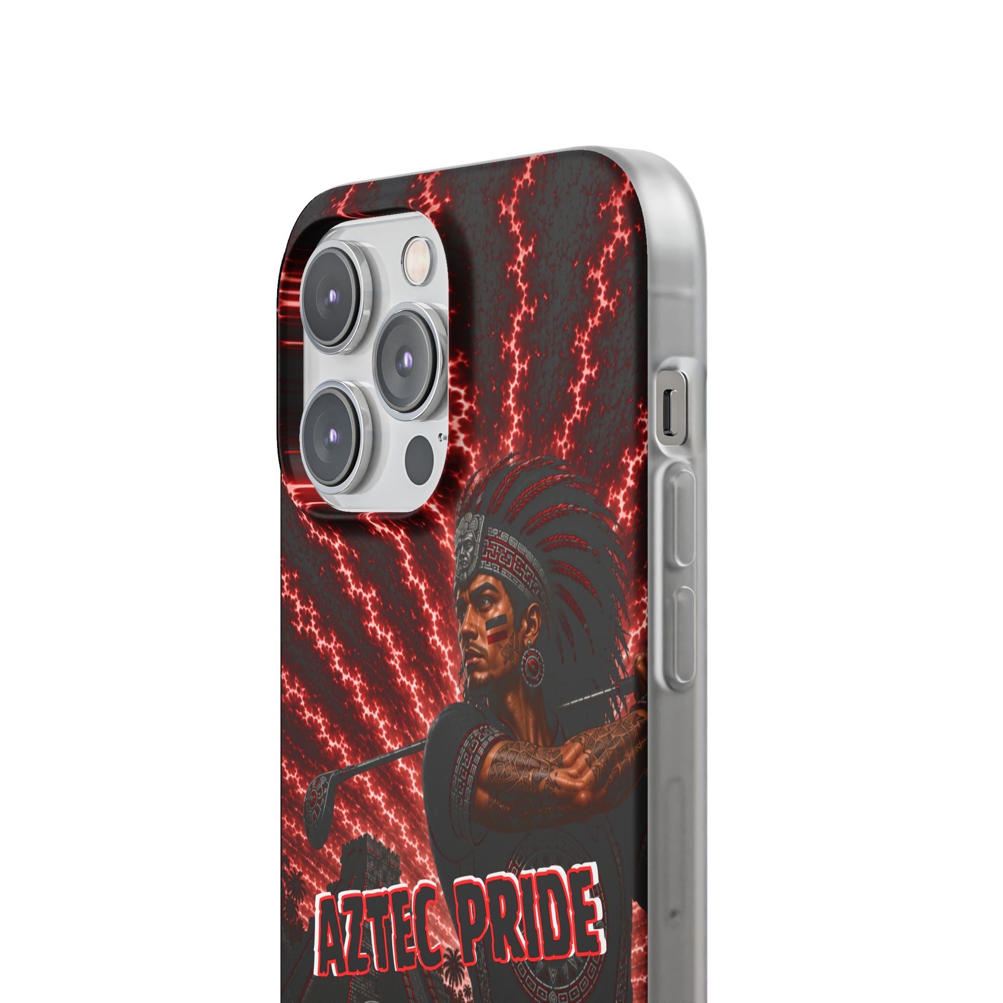 Aztec Golf Male Warrior – Flexi Phone Case (iPhone & Samsung • Clear TPU • Made & Shipped in the USA • 🚚 FREE USA Shipping • Personalized Option)