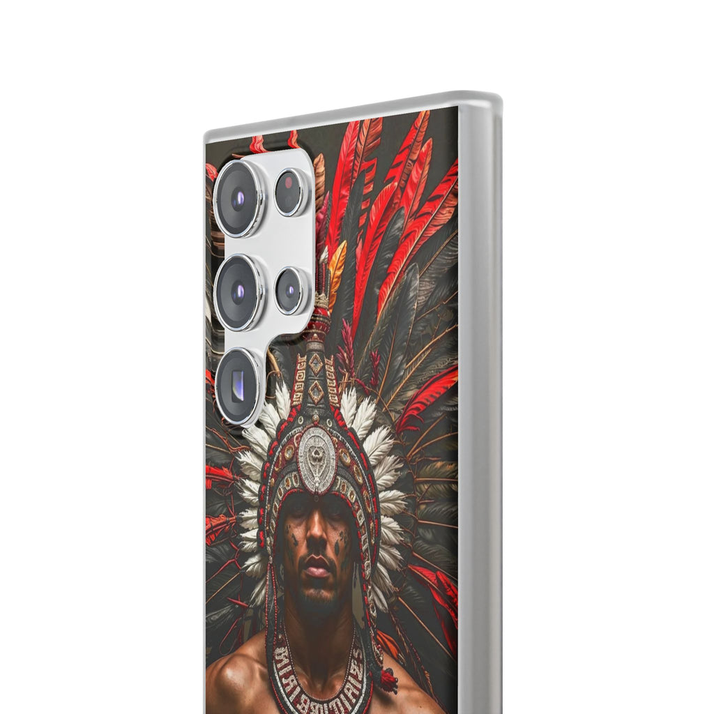 Aztec Warrior Eagle – Flexi Phone Case (iPhone & Samsung • Clear TPU • Made in USA • Personalized Option)