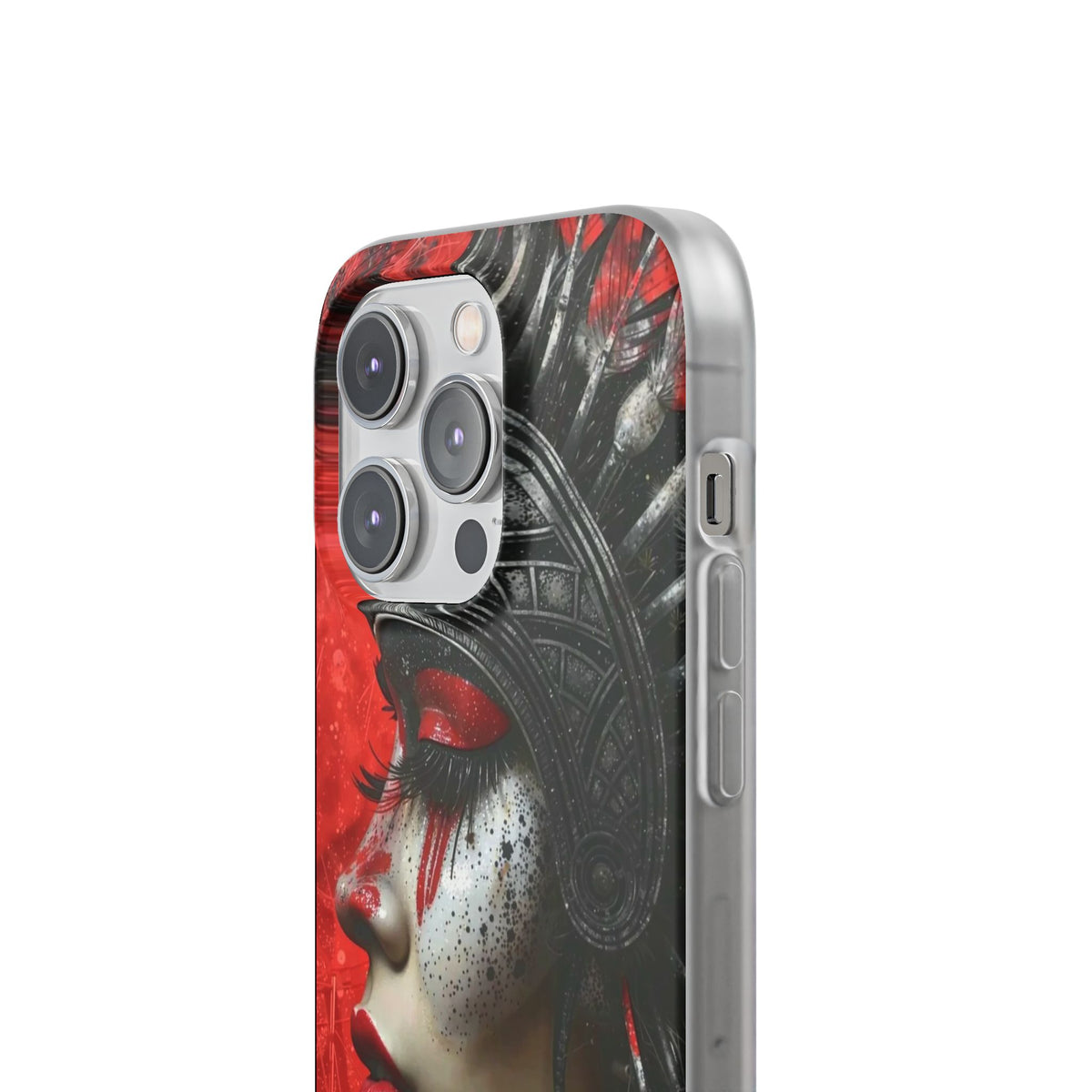 Aztec Fearless Goddess – Flexi Phone Case (iPhone & Samsung • Clear TPU • Made in USA • Personalized Option)