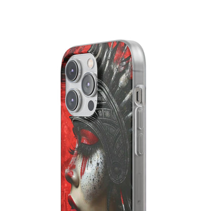 Aztec Fearless Goddess – Flexi Phone Case (iPhone & Samsung • Clear TPU • Made in USA • Personalized Option)