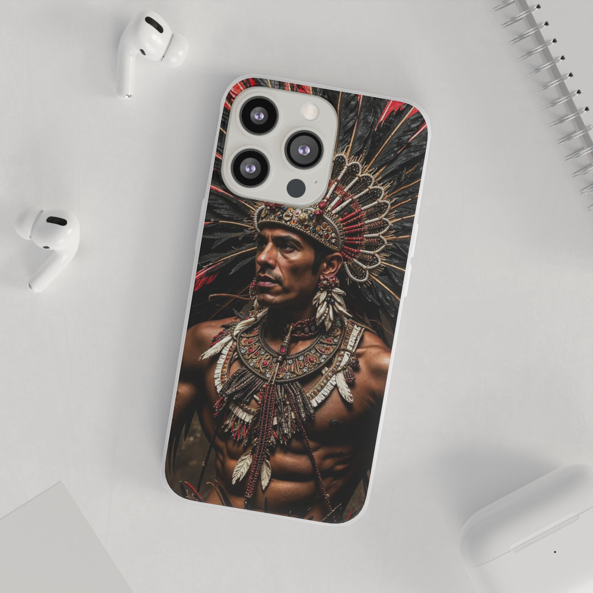 Aztec Sun Guardian – Flexi Phone Case (iPhone & Samsung • Clear TPU • Made in USA • Personalized Option)