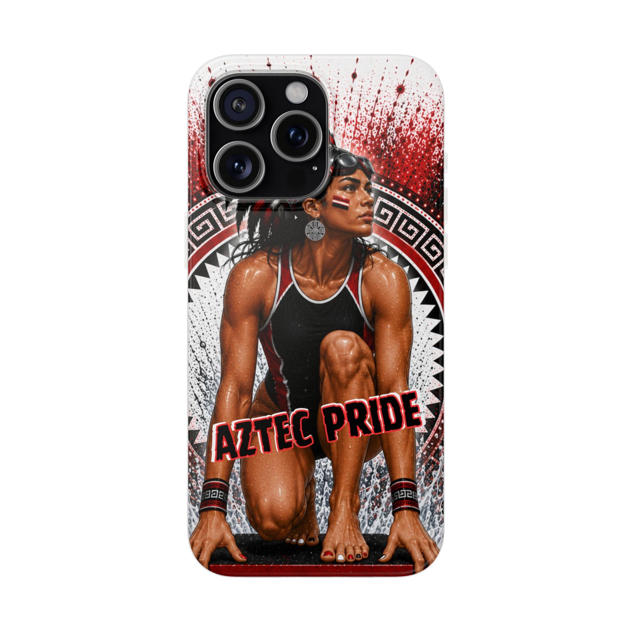 Aztec Swim & Dive Warrior – Flexi Phone Case (iPhone & Samsung • Clear TPU • Made & Shipped in the USA • 🚚 FREE USA Shipping • Personalized Option)