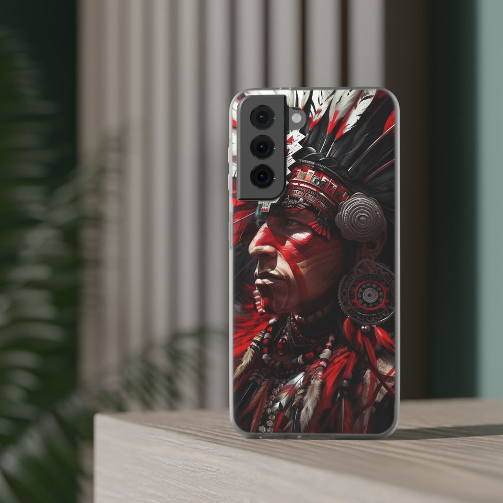 Aztec Loyal Warrior – Flexi Phone Case (iPhone & Samsung • Clear TPU • Made in USA • Personalized Option)
