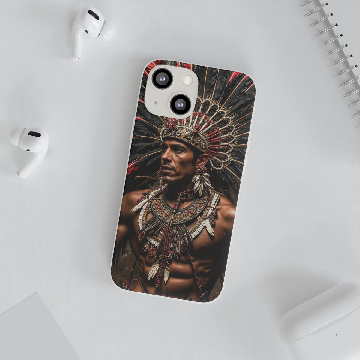 Aztec Sun Guardian – Flexi Phone Case (iPhone & Samsung • Clear TPU • Made in USA • Personalized Option)