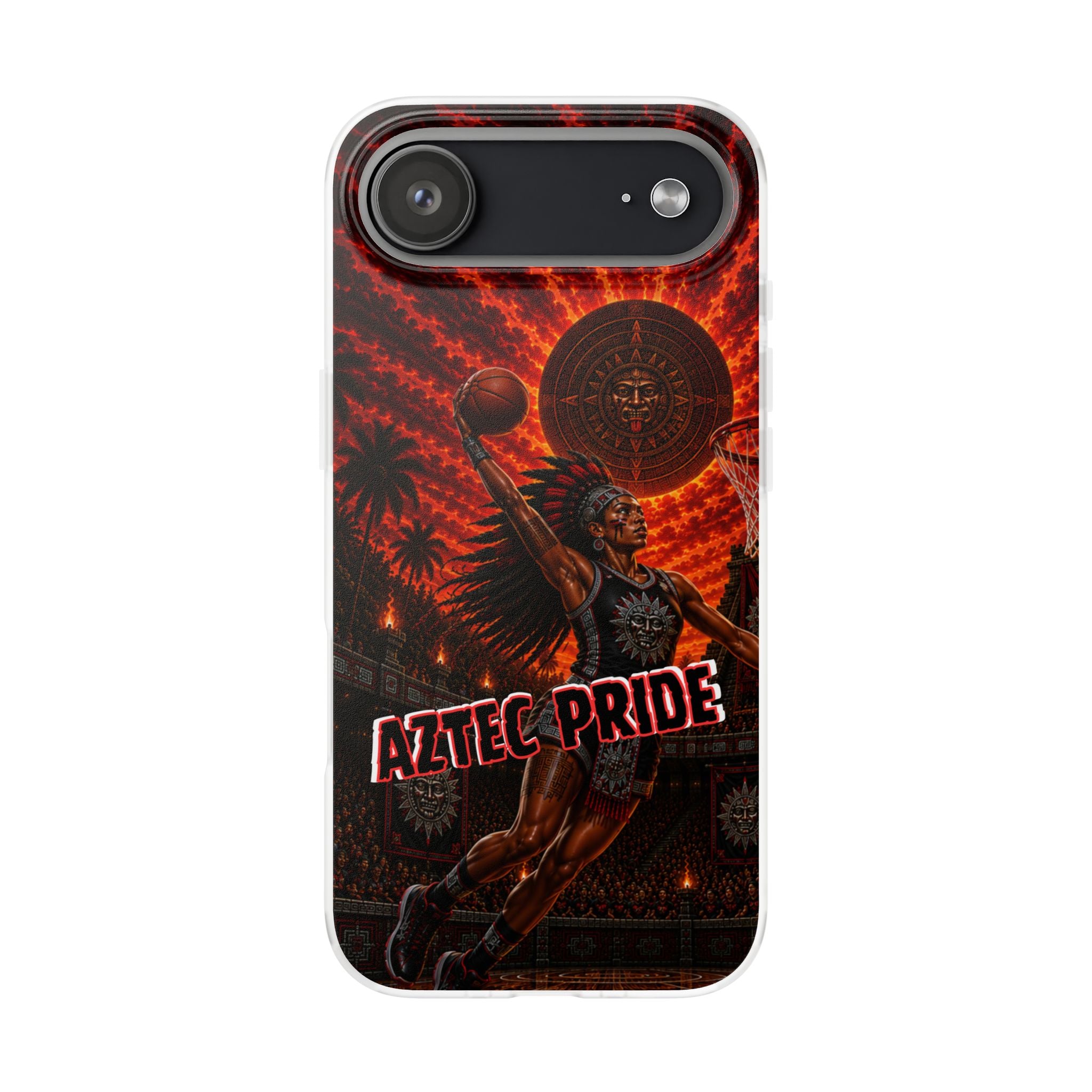Aztec Basketball Female Warrior – Flexi Phone Case (iPhone & Samsung • Clear TPU • Made & Shipped in the USA • 🚚 FREE USA Shipping • Personalized Option)