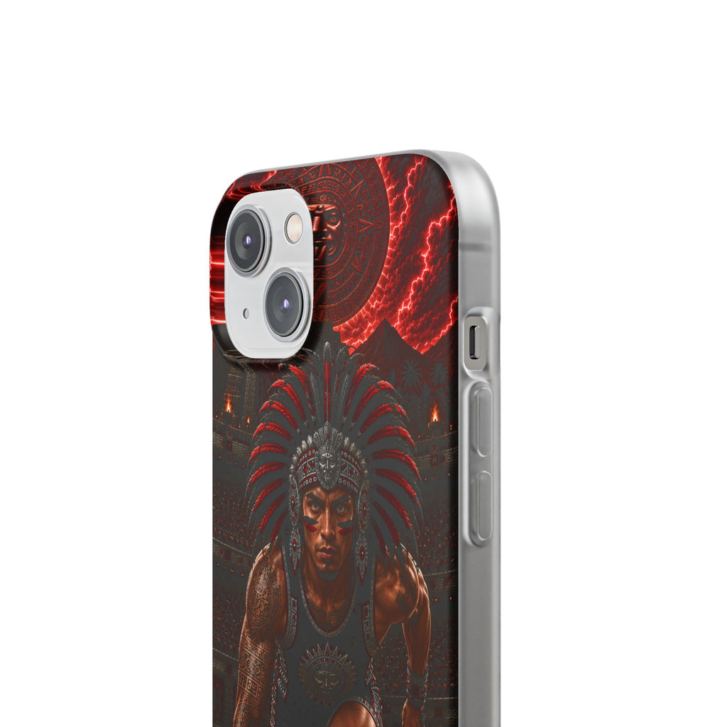 Aztec Track & Field Male Warrior – Flexi Phone Case (iPhone & Samsung • Clear TPU • Made & Shipped in the USA • 🚚 FREE USA Shipping • Personalized Option)
