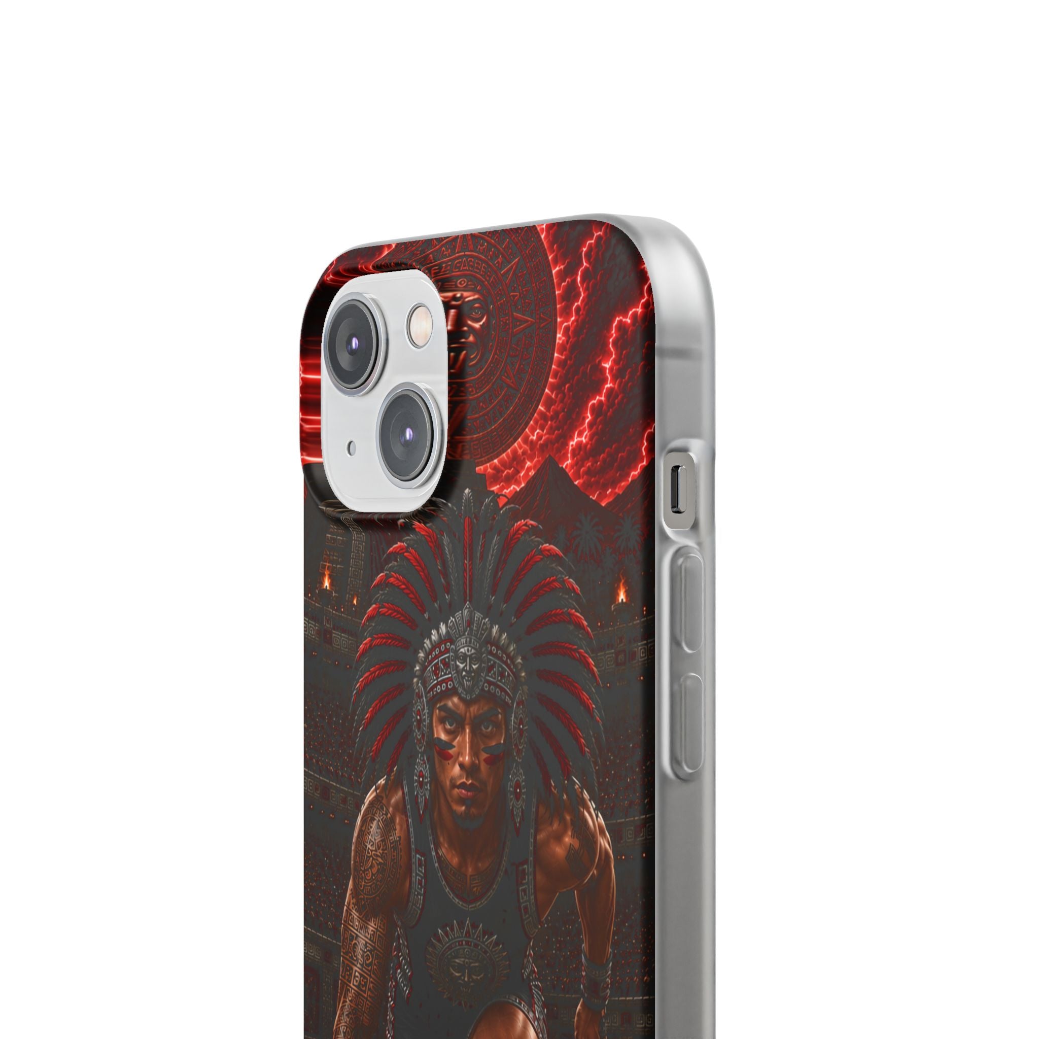Aztec Track & Field Male Warrior – Flexi Phone Case (iPhone & Samsung • Clear TPU • Made & Shipped in the USA • 🚚 FREE USA Shipping • Personalized Option)