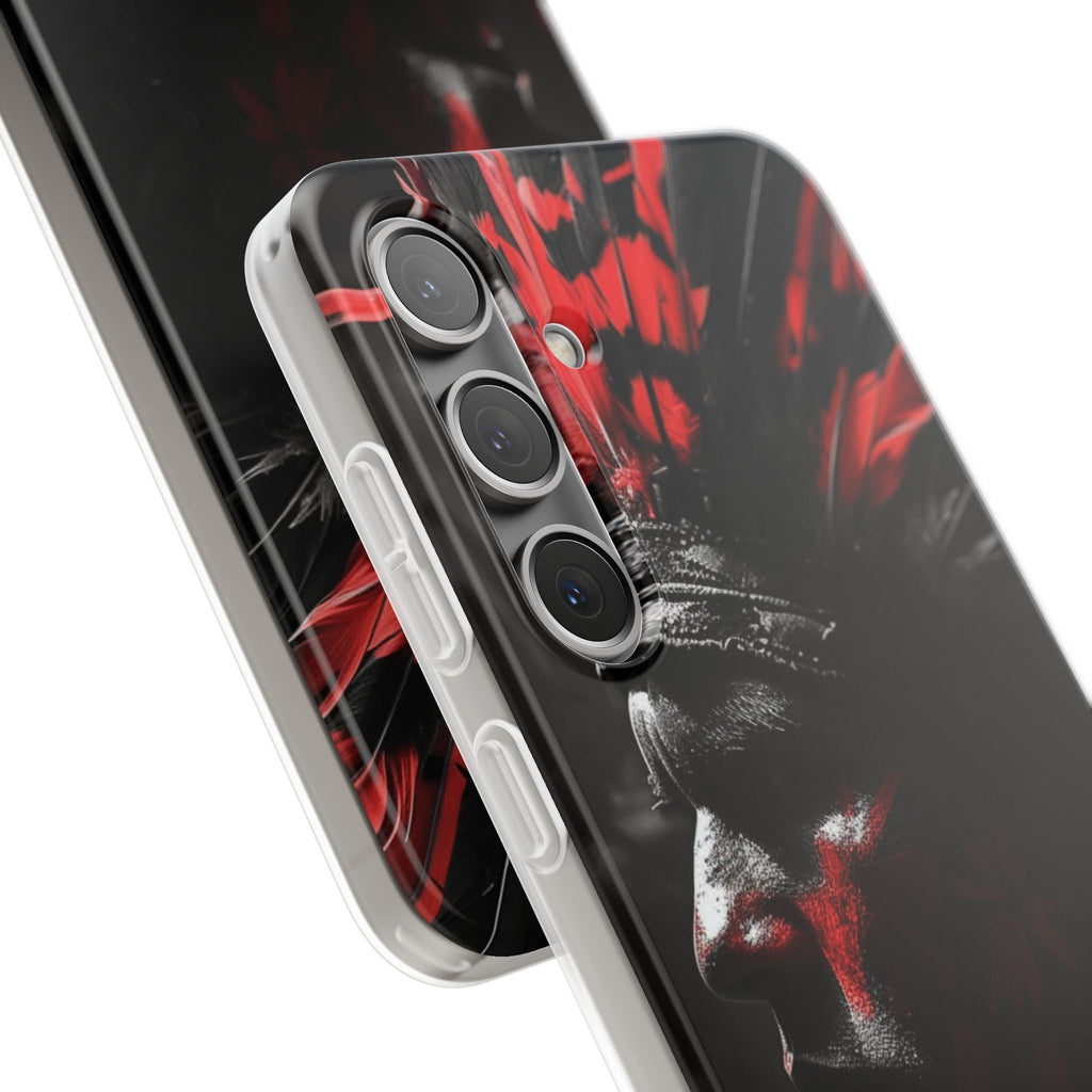 Aztec Jaguar Warrior – Flexi Phone Case (iPhone & Samsung • Clear TPU • Made in USA • Personalized Option)