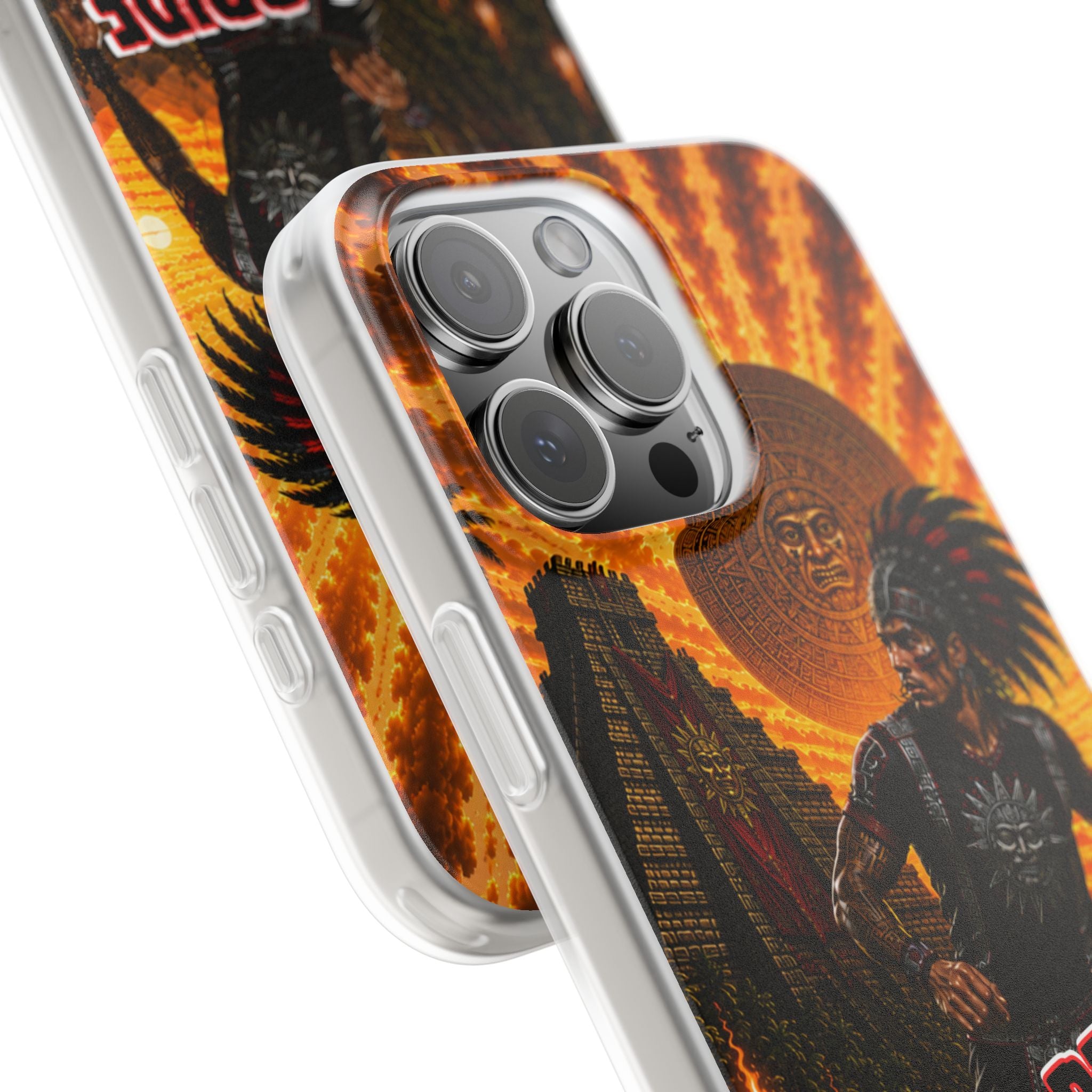 Aztec Soccer Male Warrior – Flexi Phone Case (iPhone & Samsung • Clear TPU • Made & Shipped in the USA • 🚚 FREE USA Shipping • Personalized Option)