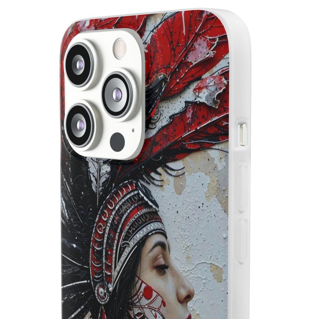 Aztec Silent Goddess – Flexi Phone Case (iPhone & Samsung • Clear TPU • Made in USA • Personalized Option)