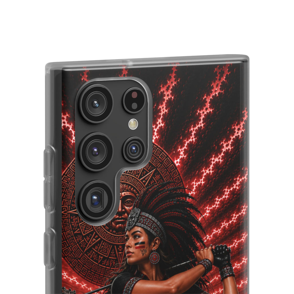Aztec Golf Female Warrior – Flexi Phone Case (iPhone & Samsung • Clear TPU • Made & Shipped in the USA • 🚚 FREE USA Shipping • Personalized Option)