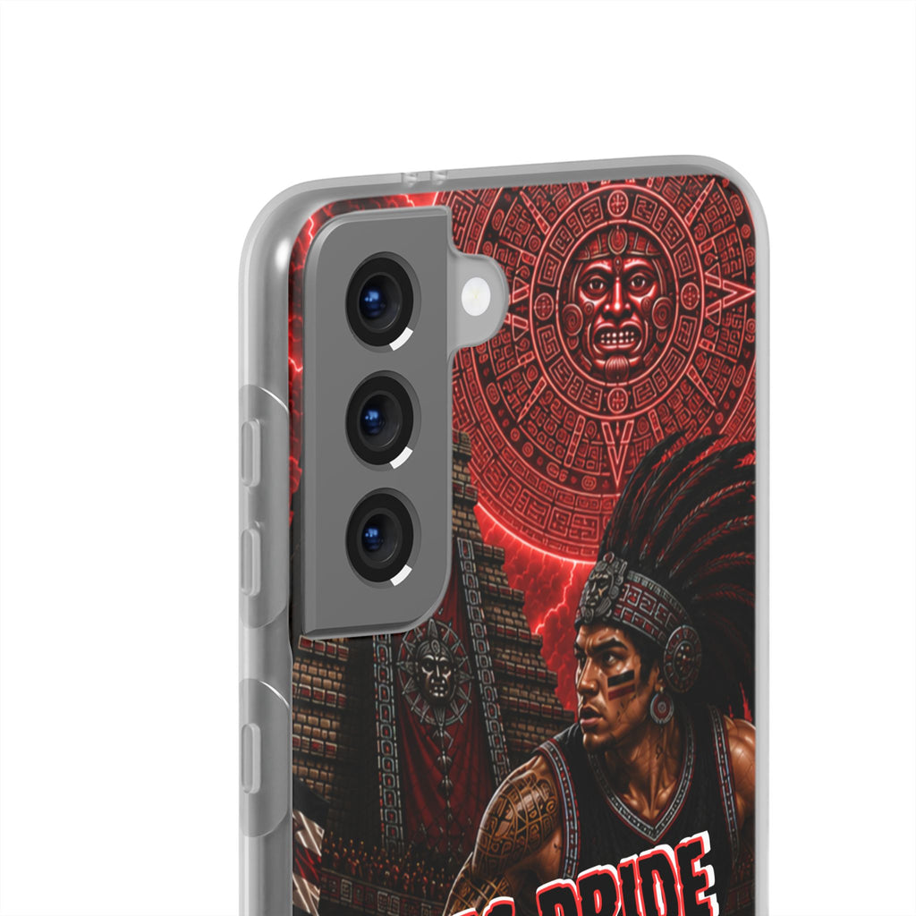 Aztec Basketall Warrior – Flexi Phone Case (iPhone & Samsung • Clear TPU • Made & Shipped in the USA • 🚚 FREE USA Shipping • Personalized Option)