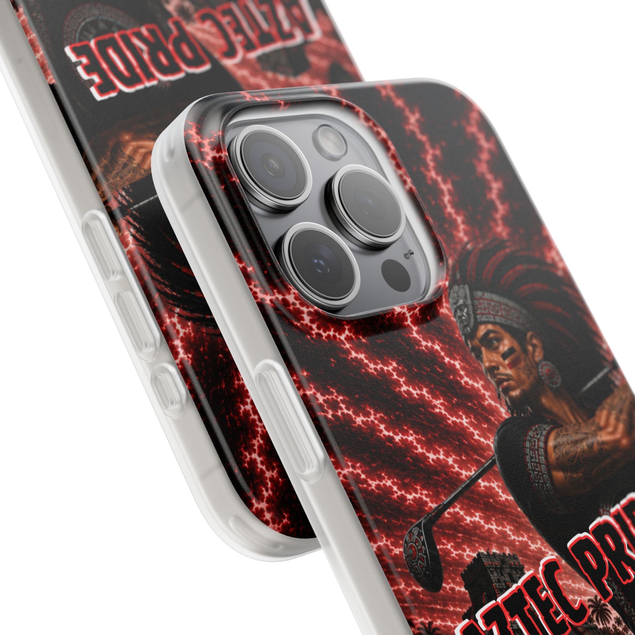 Aztec Golf Male Warrior – Flexi Phone Case (iPhone & Samsung • Clear TPU • Made & Shipped in the USA • 🚚 FREE USA Shipping • Personalized Option)