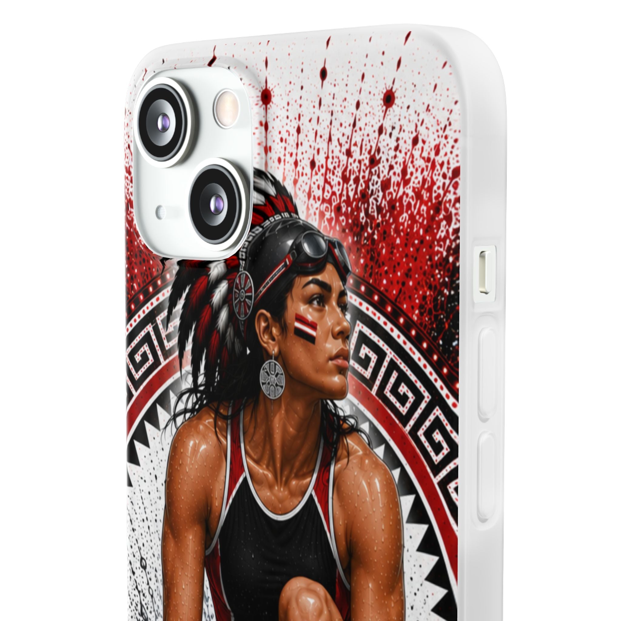 Aztec Swim & Dive Warrior – Flexi Phone Case (iPhone & Samsung • Clear TPU • Made & Shipped in the USA • 🚚 FREE USA Shipping • Personalized Option)