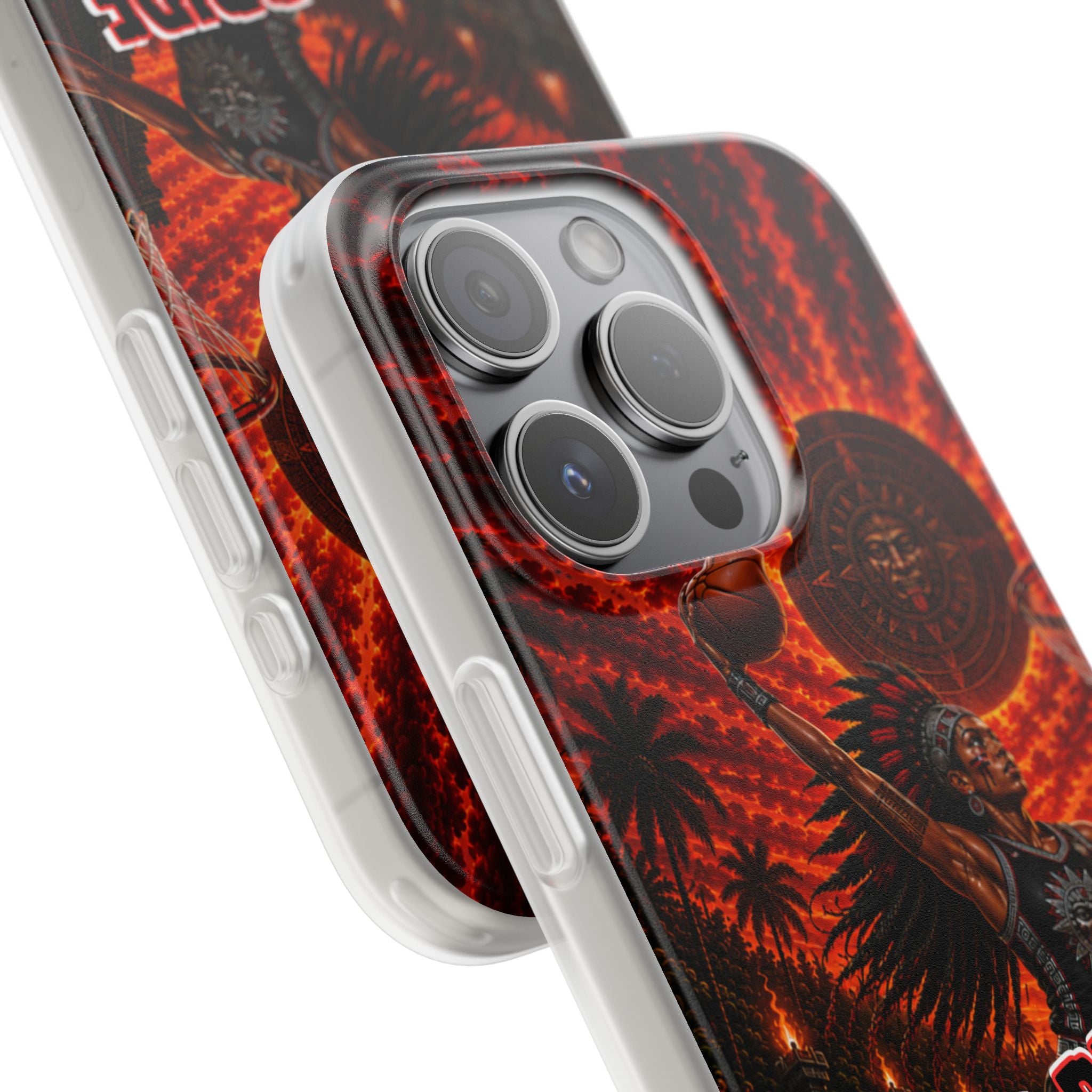 Aztec Basketball Female Warrior – Flexi Phone Case (iPhone & Samsung • Clear TPU • Made & Shipped in the USA • 🚚 FREE USA Shipping • Personalized Option)