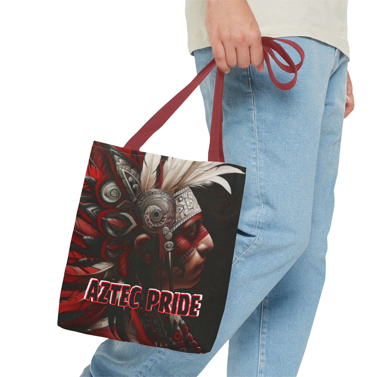 Aztec Warrior King Tote Bag – Aztec-Inspired Reusable Shopping Bag | GringoArte