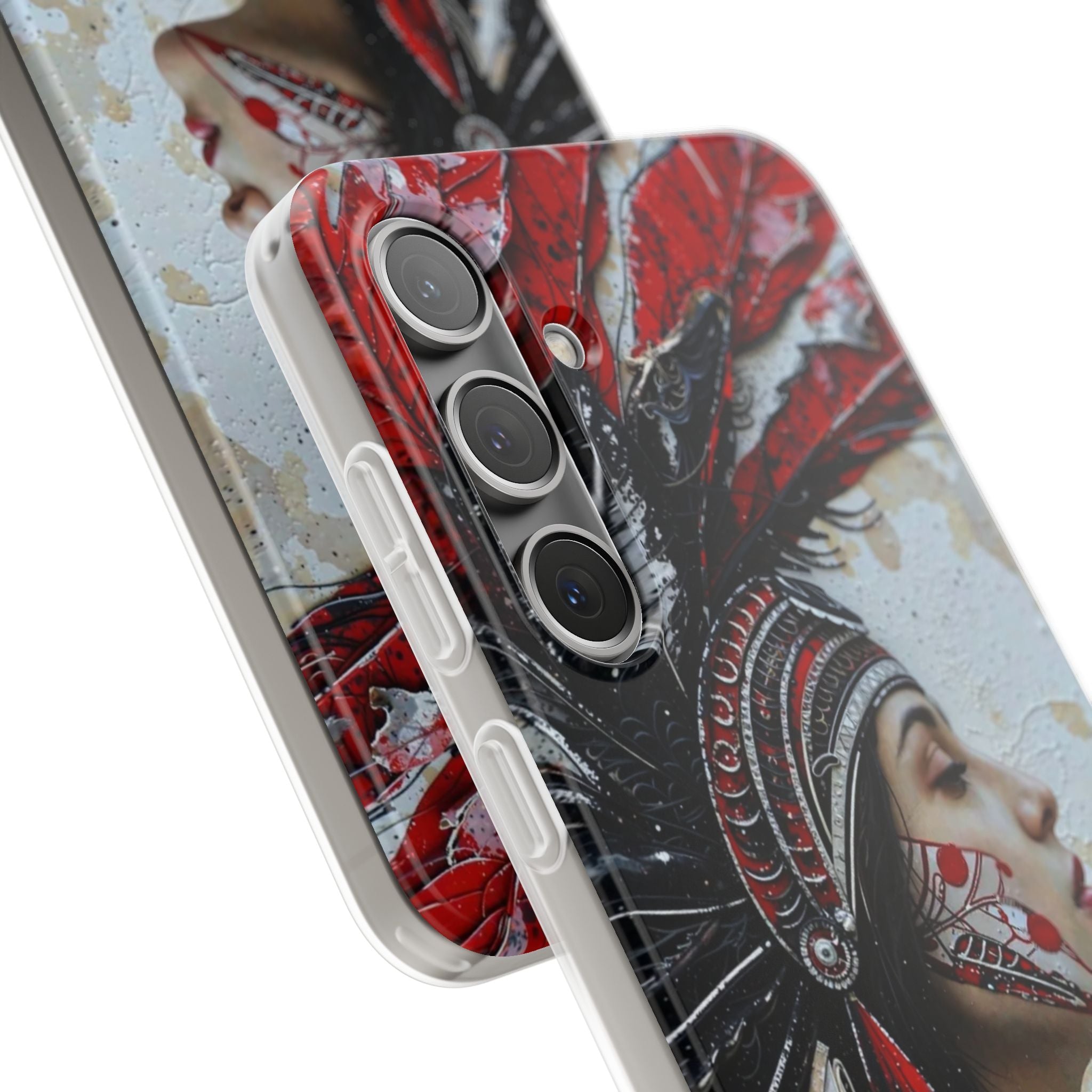 Aztec Silent Goddess – Flexi Phone Case (iPhone & Samsung • Clear TPU • Made in USA • Personalized Option)