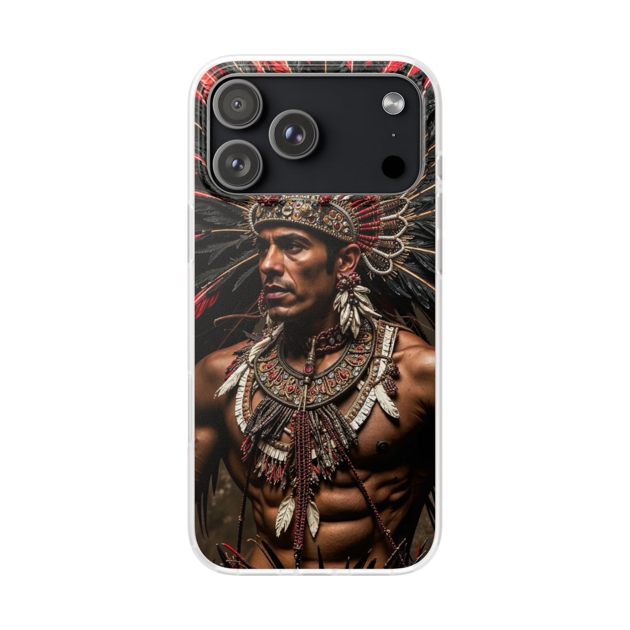 Aztec Sun Guardian – Flexi Phone Case (iPhone & Samsung • Clear TPU • Made in USA • Personalized Option)