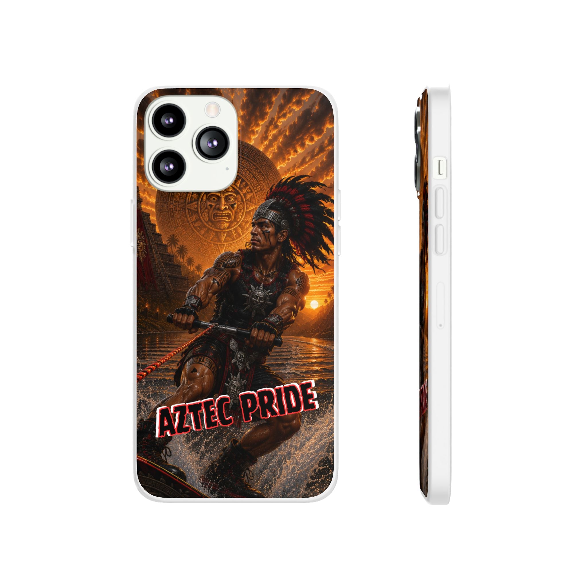 Aztec Wakeboard Male Warrior – Flexi Phone Case (iPhone & Samsung • Clear TPU • Made & Shipped in the USA • 🚚 FREE USA Shipping • Personalized Option)